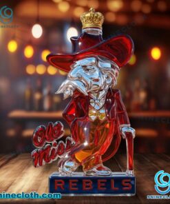 Ole Miss Rebels Colonel Reb Custom Whiskey Bottle fKGMst6