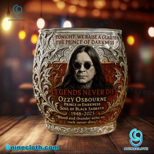 Ozzy Osbourne Prince Of Darkness Soul Of Black Sabbath 1948-2025 Whiskey Glass zl07AVd