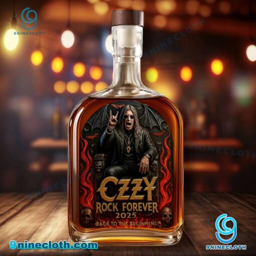 Ozzy Osbourne Rock Forever 2025 Back To The Beginning Custom Whiskey Bottle PldWA9w