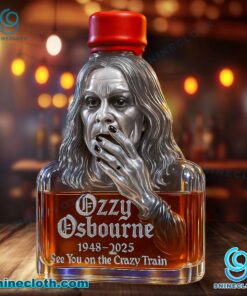Ozzy Osbourne See You On The Crazy Train Custom Whiskey Bottle DIYrSdW