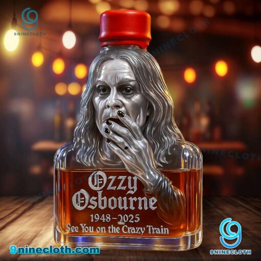 Ozzy Osbourne See You On The Crazy Train Custom Whiskey Bottle DIYrSdW
