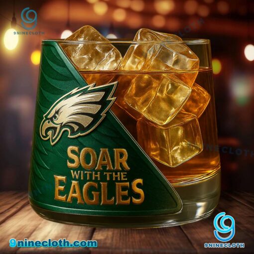 Philadelphia Eagles Soar With The Eagles Whiskey Glass dq2G8g5