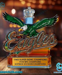 Philadelphia Eagles Two Super Bowl Champions Five NFC Champions Custom Whiskey Bottle x31jS4I