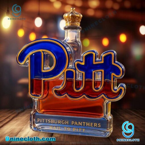 Pittsburgh Panthers Hail To Pitt Custom Whiskey Bottle waZvmXE