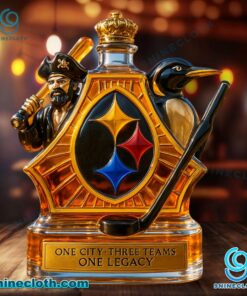 Pittsburgh Sports One City Three Teams One Legacy Custom Whiskey Bottle FiprfbJ
