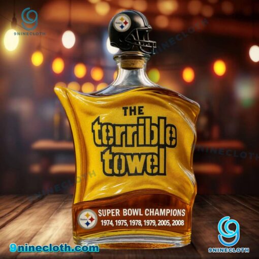 Pittsburgh Steelers The Terrible Towel Custom Whiskey Bottle Jbc9CYN