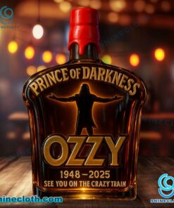 Prince Of Darkness Ozzy 1948-2025 See You On The Crazy Train Custom Whiskey Bottle YeMTDhg