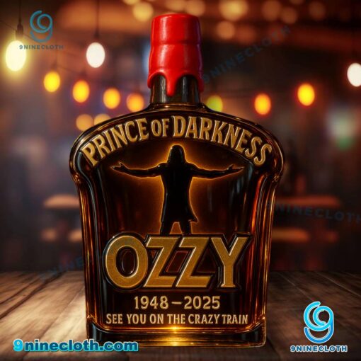Prince Of Darkness Ozzy 1948-2025 See You On The Crazy Train Custom Whiskey Bottle YeMTDhg