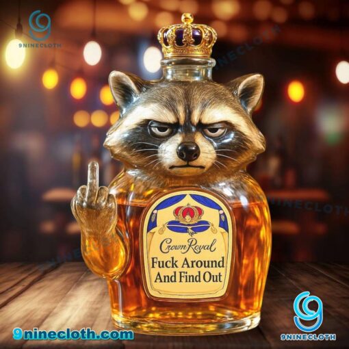Raccoon Fuck Around And Find Out Whiskey Bottle RqucWdt