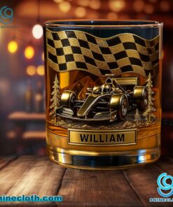 Race Car Personalized Whiskey Glass bZ9FI3z