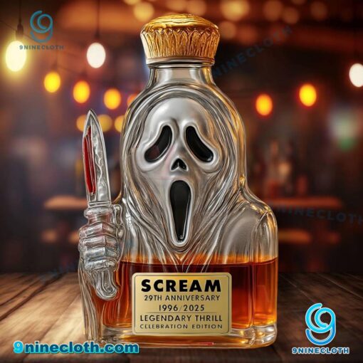 Scream 29th Anniversary 1996-2025 Custom Whiskey Bottle P6wEKjH