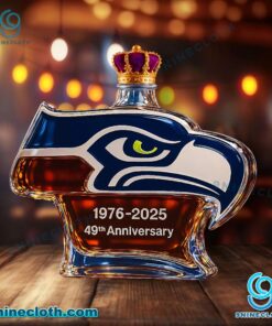 Seattle Seahawks 49th Anniversary 1976-2025 custom Whisky Bottle cQsUNhW