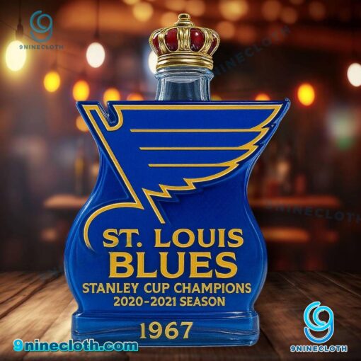 St. Louis Blues Stanley Cup Champions 2020-2021 Season Custom Whiskey Bottle kYsVI4m
