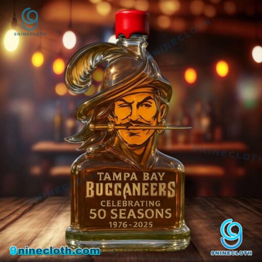 Tampa Bay Buccaneers Celebrating 50 Seasons 1976-2025 Whiskey Bottle 3dJ1p9y
