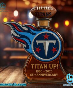 Tennessee Titans 65th Anniversary 1960-2025 Titan Up Whiskey Bottle BjCL20W