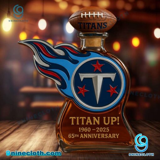 Tennessee Titans 65th Anniversary 1960-2025 Titan Up Whiskey Bottle BjCL20W