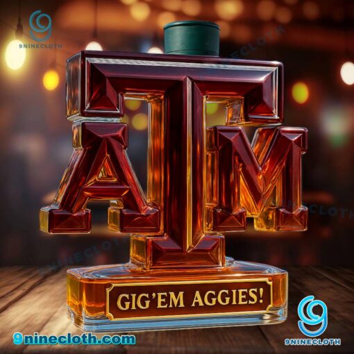 Texas A&M Aggies Gig'em Aggies Custom Whiskey Bottle Q4w5Jyd