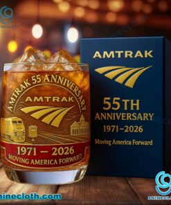 Amtrak 55th Anniversary 1971-2026 Whiskey Glass sHrOpcv