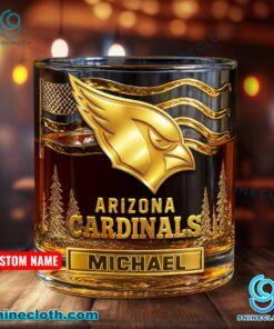 Arizona Cardinals American Flag Personalized Whiskey Glass UQsohgN
