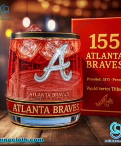 Atlanta Braves 155th Anniversary Whiskey Glass B8xuiv9