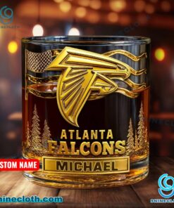 Atlanta Falcons American Flag Personalized Whiskey Glass Tn9i0BK