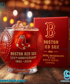 Boston Red Sox 125th Anniversary 1901-2026 Whiskey Glass VEohlew
