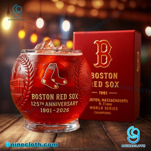 Boston Red Sox 125th Anniversary 1901-2026 Whiskey Glass VEohlew