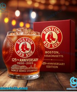 Boston Red Sox 125th Anniversary World Series Champions Whiskey Glass tJkgcOe