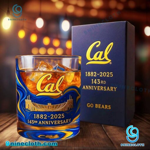 California Golden Bears 143nd Anniversary 1882-2025 Whiskey Glass ObHToWM