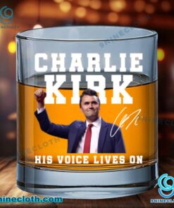 Charlie Kirk His Voice Lives On Signature Whisky Glass 9m3JSKA