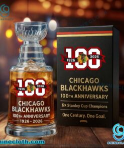 Chicago Blackhawks 100th Anniversary 1926-2026 Stanley Cup Glass 1SZyKol