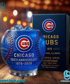 Chicago Cubs 150th Anniversary 1876-2026 Whiskey Glass Q1FuvCw