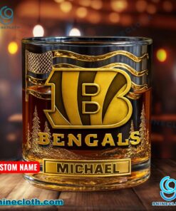 Cincinnati Bengals American Flag Personalized Whiskey Glass 4iUCcJL