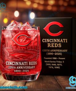 Cincinnati Reds 135th Anniversary 1890-2025 Whiskey Glass 7KyZbTU