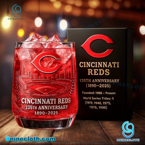 Cincinnati Reds 135th Anniversary 1890-2025 Whiskey Glass 7KyZbTU
