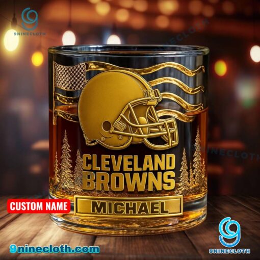 Cleveland Browns American Flag Personalized Whiskey Glass N5sPU2h