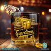 Cleveland Guardians American Flag City Skyline Personalized Whiskey Glass ntXN85r