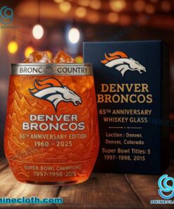 Denver Broncos 65th Anniversary 1960-2025 Whiskey Glass 8CrWmfU