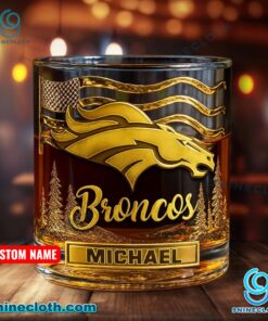Denver Broncos American Flag Personalized Whiskey Glass 2rdilhj