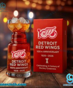 Detroit Red Wings 100th Anniversary 1926-2026 Stanley Cup Glass 81HRXSU