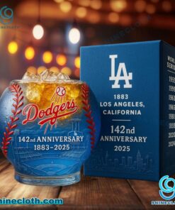 Dodgers 142nd Anniversary Whiskey Glass Ctcm5K9