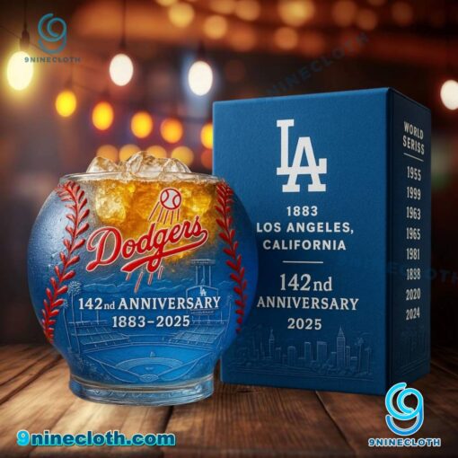 Dodgers 142nd Anniversary Whiskey Glass Ctcm5K9