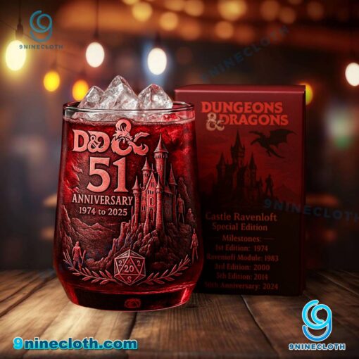 Dungeons & Dragons 51st Anniversary 1974-2025 Whiskey Glass 4Bw17pH