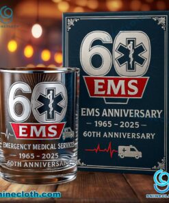 EMS 60th Anniversary 1965-2025 Whiskey Glass 5xRVXA9