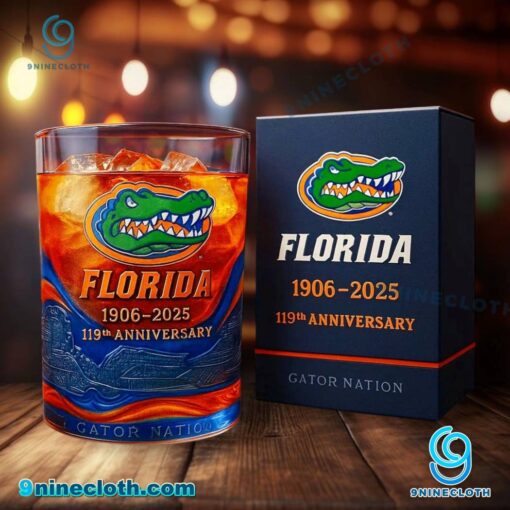 Florida Gators 119th Anniversary 1906-2025 Whiskey Glass YB8dw4s