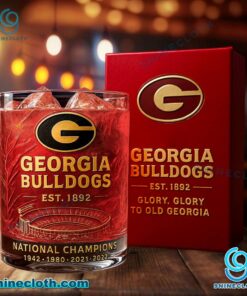 Georgia Bulldogs National Champions 1942 1980 2021 2022 Whiskey Glass fVW2N4Z