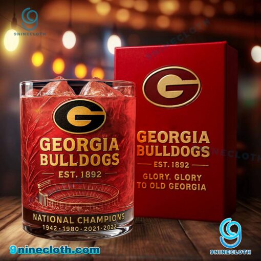 Georgia Bulldogs National Champions 1942 1980 2021 2022 Whiskey Glass fVW2N4Z
