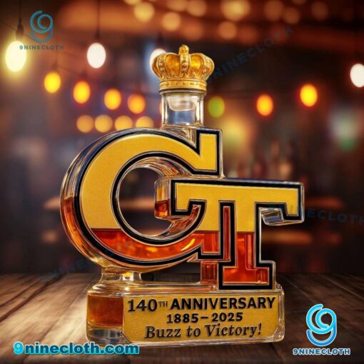 Georgia Tech Yellow Jackets 140th Anniversary 1885-2025 Whiskey Bottle 3uoKeFX