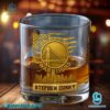 Golden State Warriors American Flag City Skyline Personalized Whiskey Glass-b EehUoH8