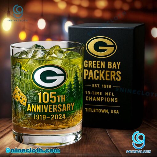 Green Bay Packers 105th Anniversary 1919-2024 Whiskey Glass g0MWnsX